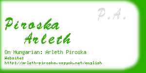 piroska arleth business card